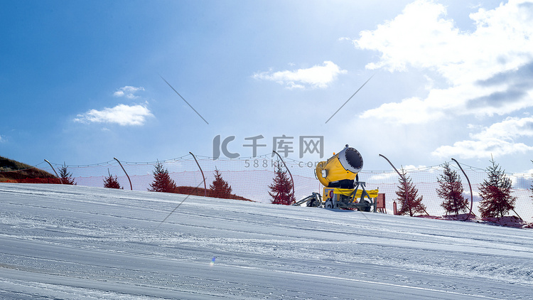 滑雪场外景上午滑雪场冬季素材摄