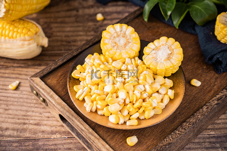 玉米新鲜果蔬食材玉米粒摄影图配