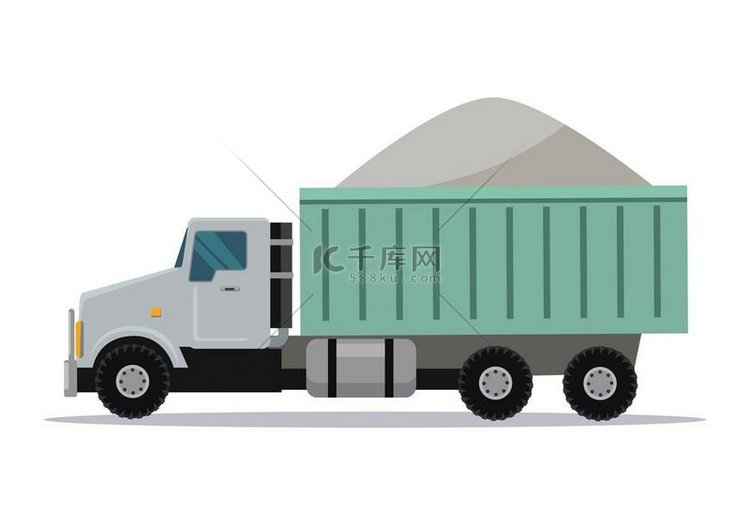 卡车运输矢量横幅货运概念卡车翻