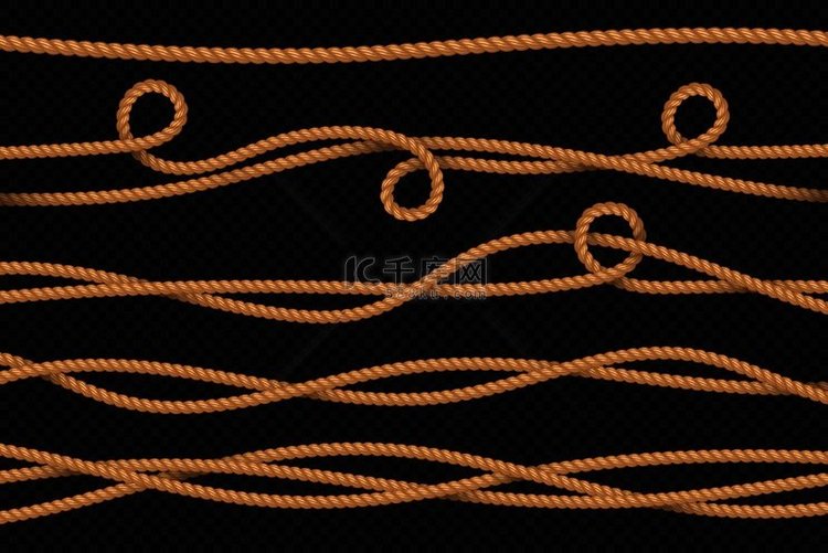 绳索边界绳索线扭曲的绳索纹理海