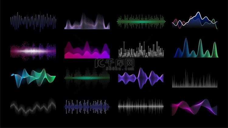 音频频率声音波形接口模板声波频