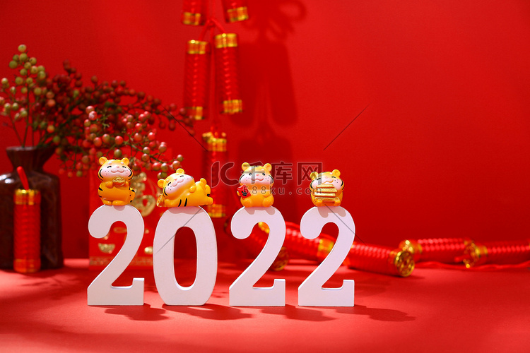 过年新春2022老虎公仔创意摄