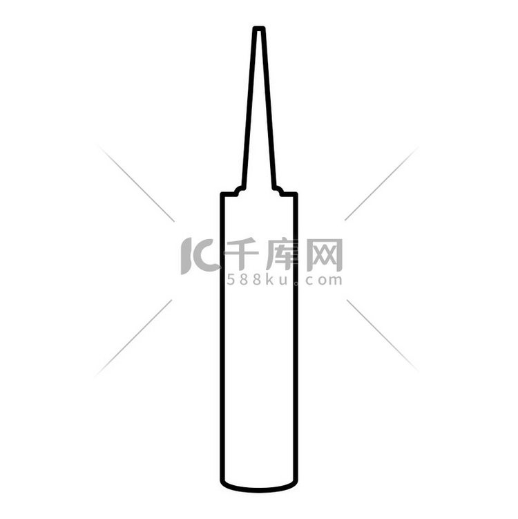 密封胶硅胶聚氨酯泡沫轮廓图标黑