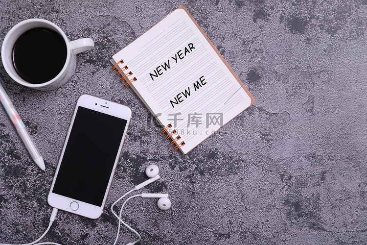 新年愿望愿望清单手机咖啡文具摄