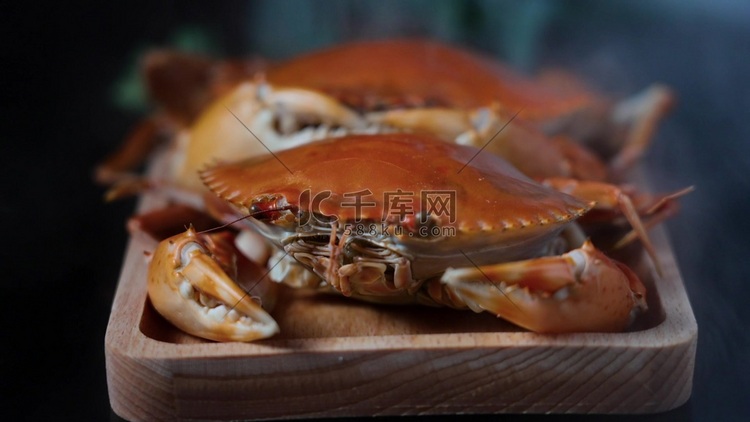 煮熟的大闸蟹肉蟹营养海鲜美食