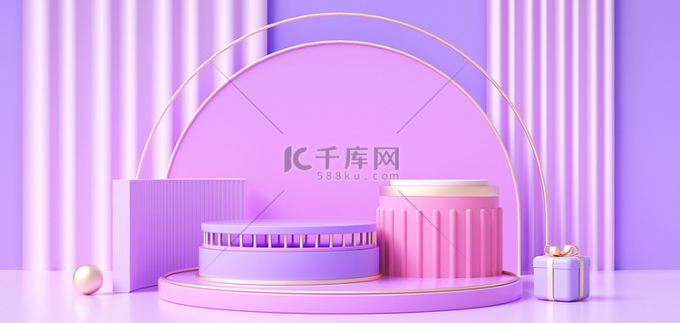 简约几何展示台c4d