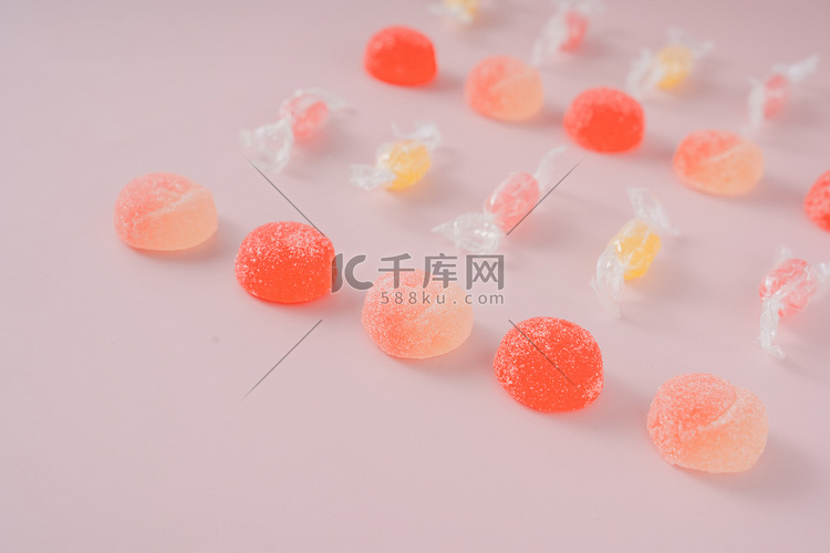 零食糖果彩色甜食美食摄影图配图