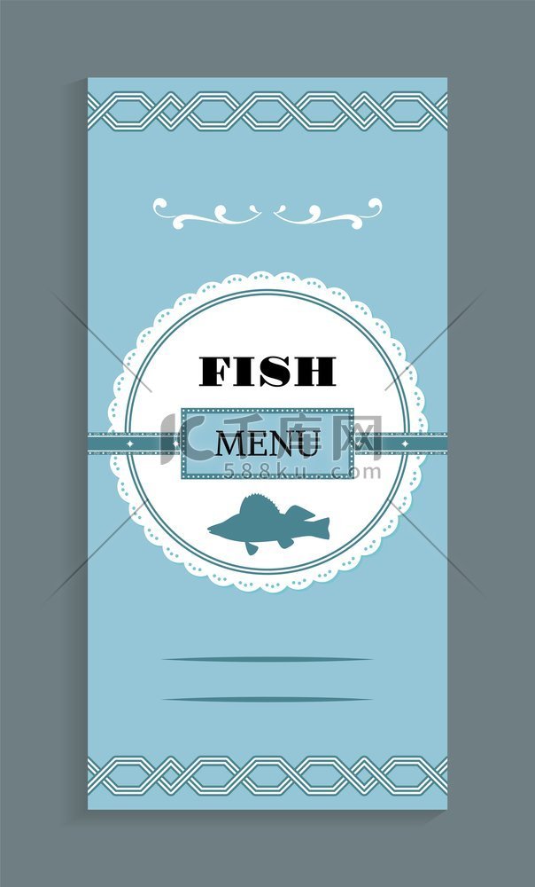 鱼类菜单模板矢量海鲜菜肴列表与