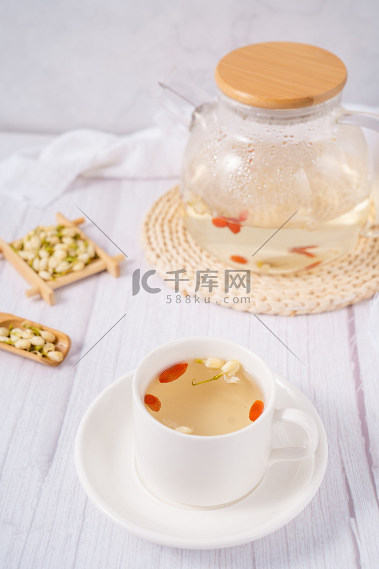 茶饮茶艺茶文化养生茉莉花茶摄影