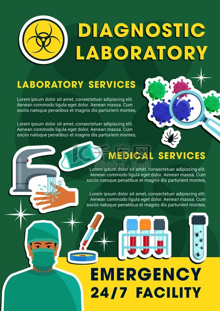 医学研究应急服务实验室诊断海报