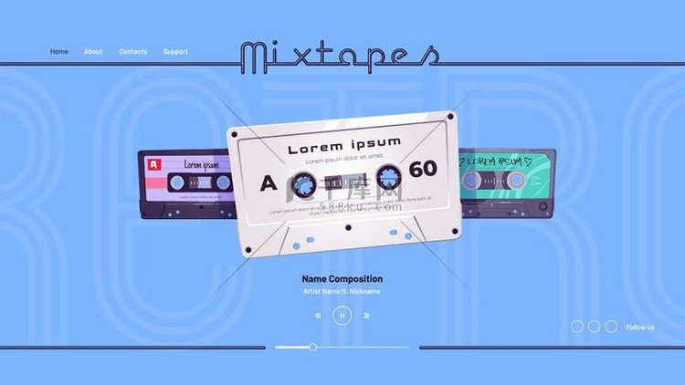 Mixtapes 卡通登陆页面