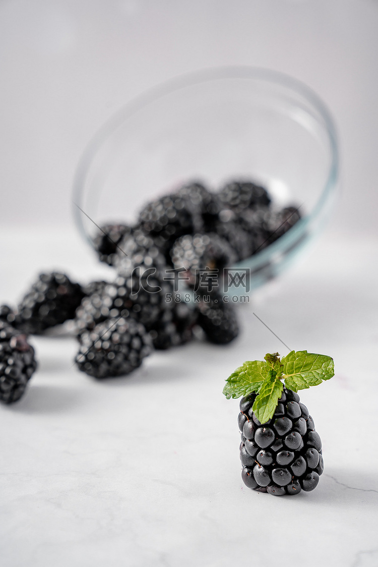 黑莓水果 生鲜食品美食摆拍摄影