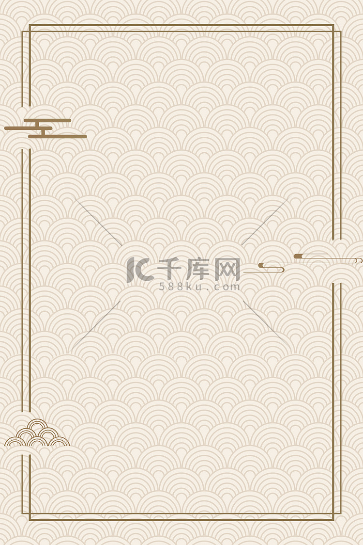 中国风云纹棕色中式古典背景