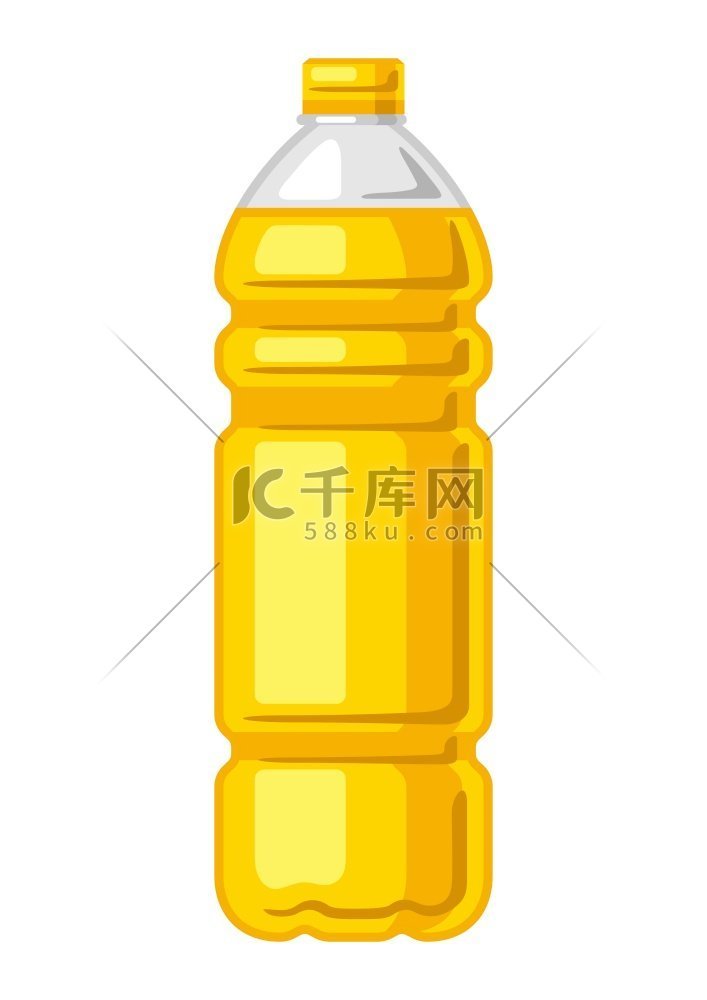 装有葵花籽油的塑料瓶插图。