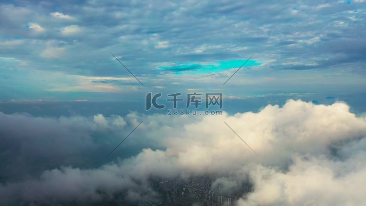 唯美大气高空天空云雾飘渺风景