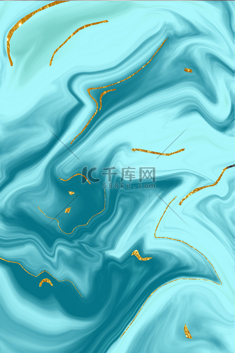 质感流体纹理蓝色鎏金流体纹理海