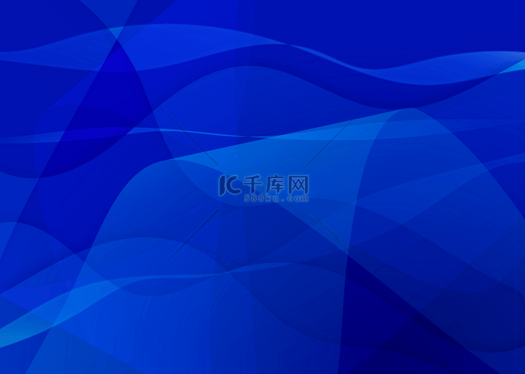 抽象几何图形曲线渐变蓝色光影背