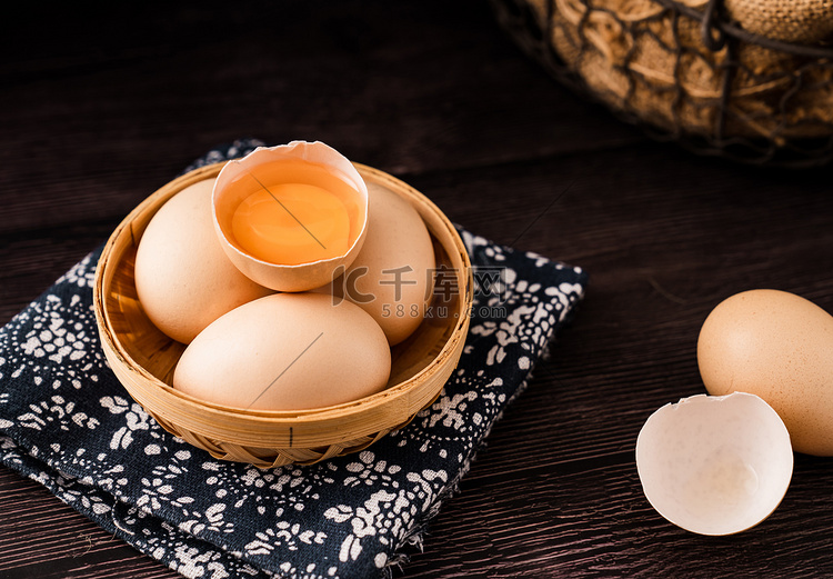 鲜蛋土鸡蛋食材营养鸡蛋摄影图配