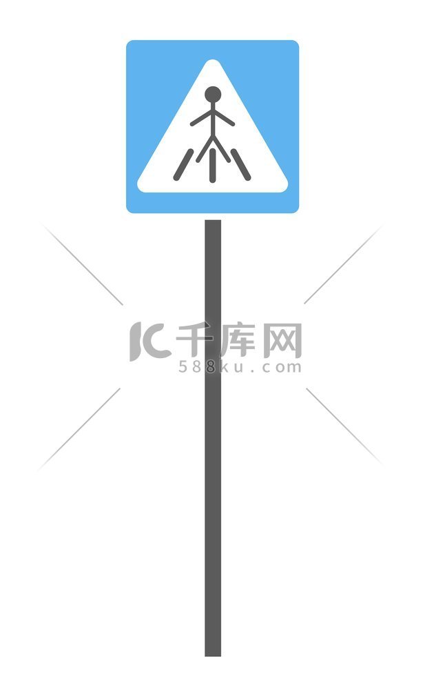 在白色隔绝的人行横道路标。