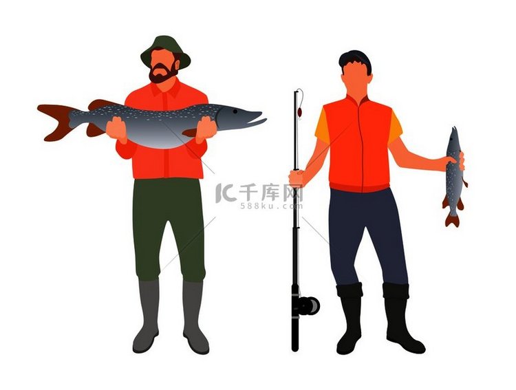 钓鱼人及其工作活动的结果。