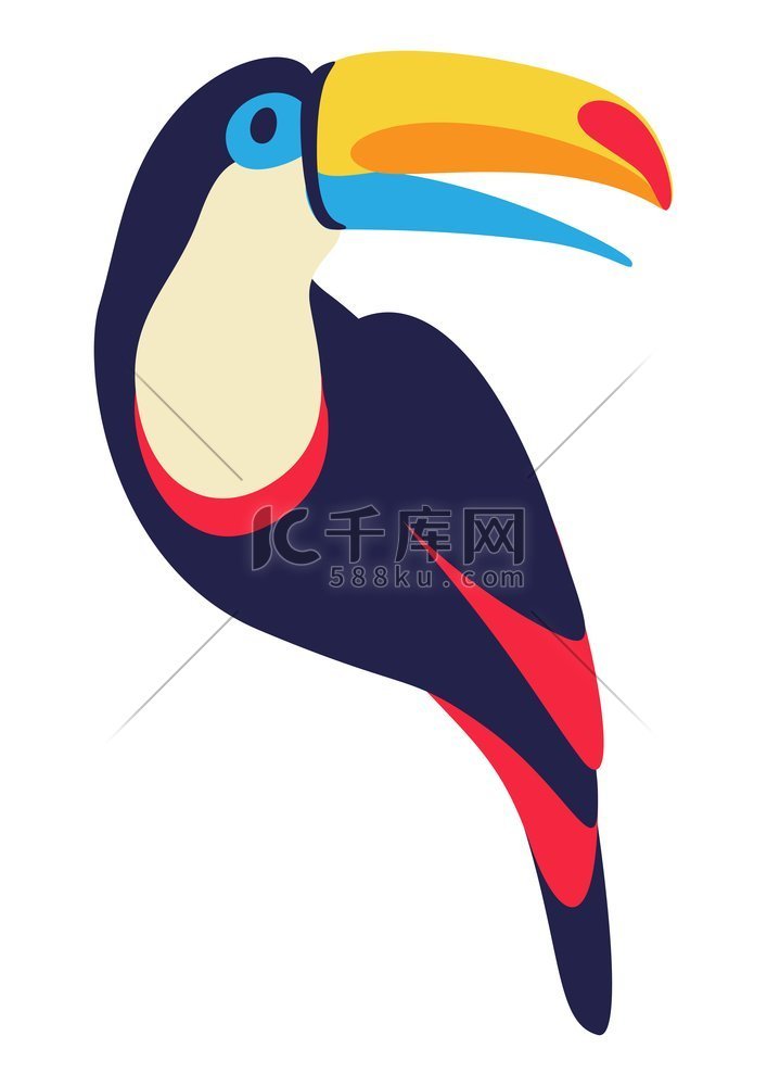巨嘴鸟的插图热带奇异的装饰鸟用