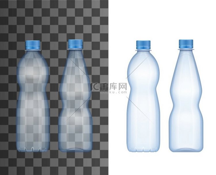 水和饮料包装矢量设计的塑料瓶逼