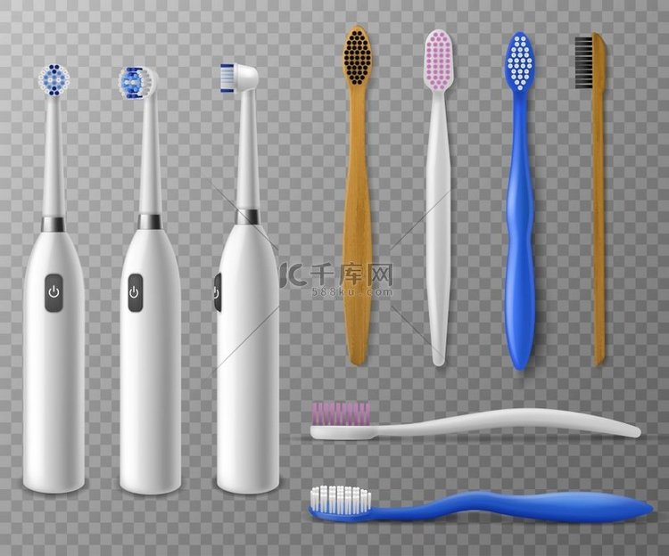 牙刷模型逼真的塑料不同角度的电