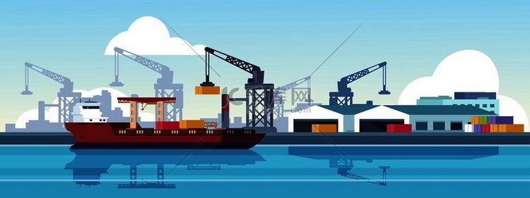海运港口航运和海运物流平台货船