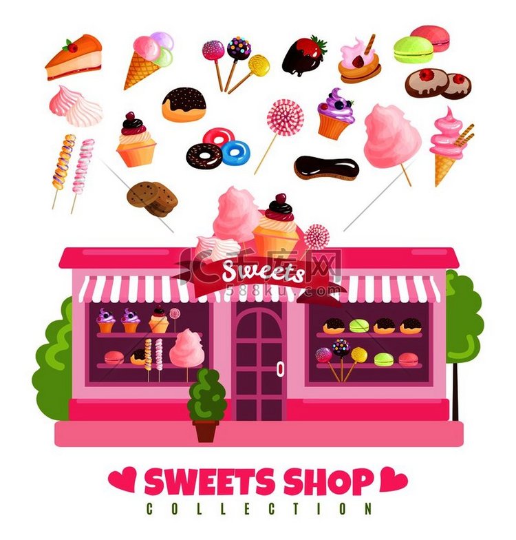 糖果店系列设计理念与店面和烘焙