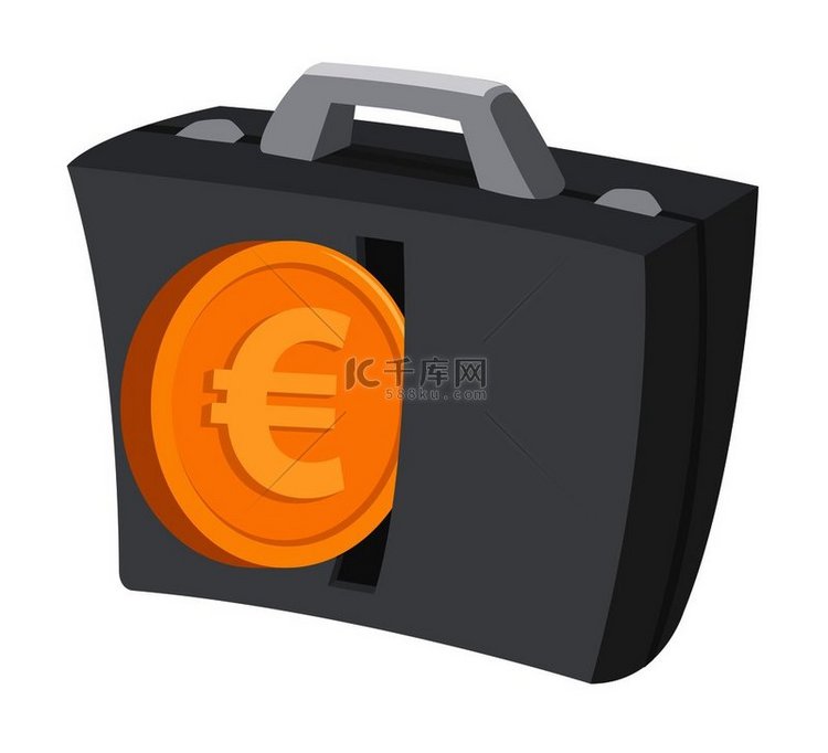 欧元进入商业投资组合的卡通插图
