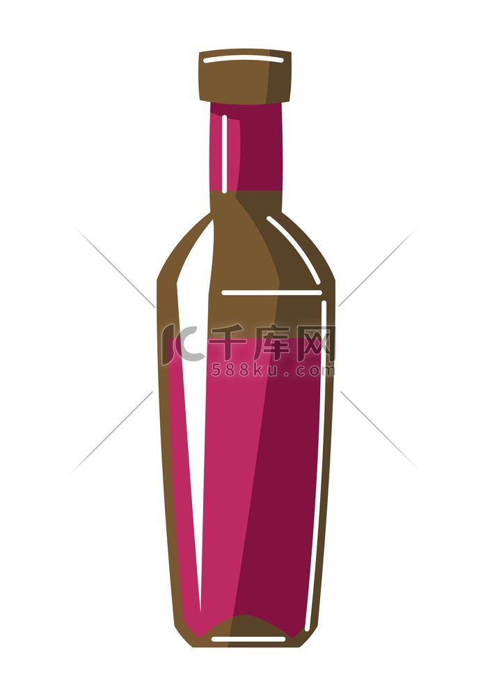 红酒瓶的插图。