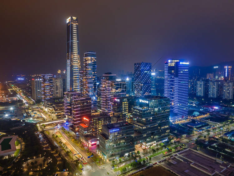 深圳夜景春笋建筑cbd旅行摄影