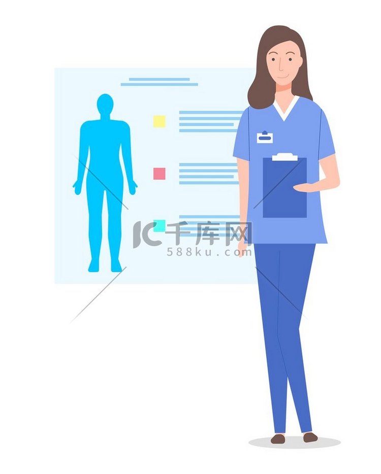 医生或护士提供客户健康报告扫描