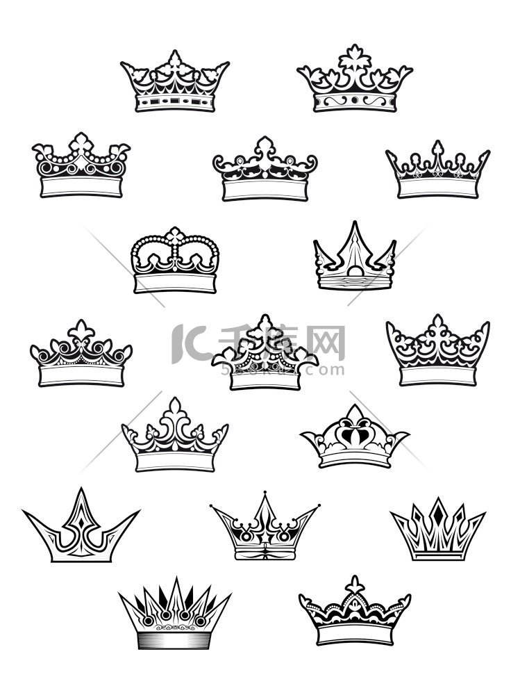 赫拉底王朝国王和王后王冠设计