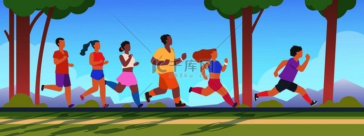 人跑5公里男女团体跑5公里夏季