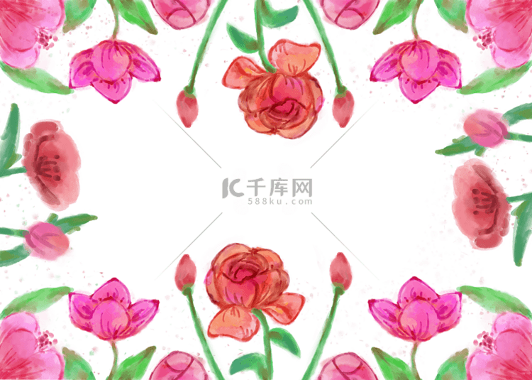 花卉水彩抽象壁纸背景