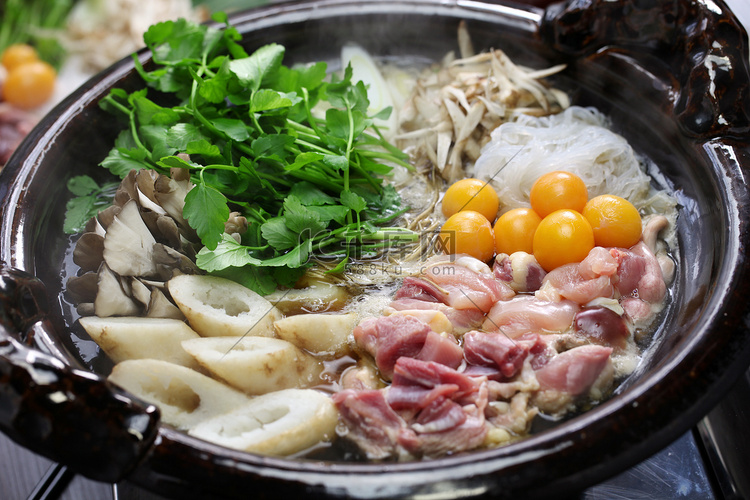 日本鸡肉火锅菜营养健康美食