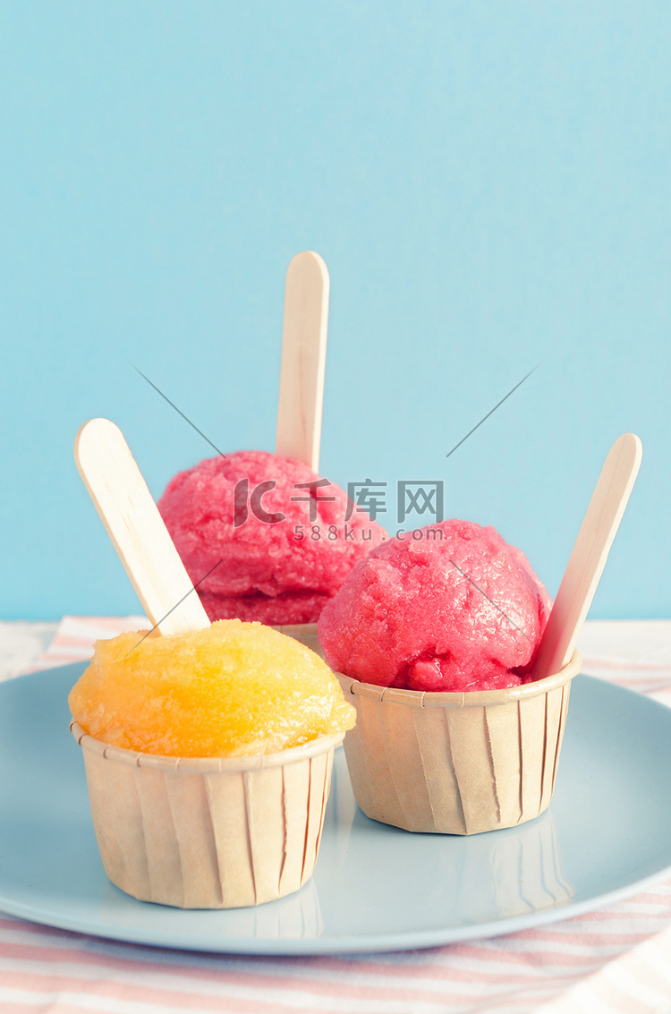 Different flavoured gelato ice cream