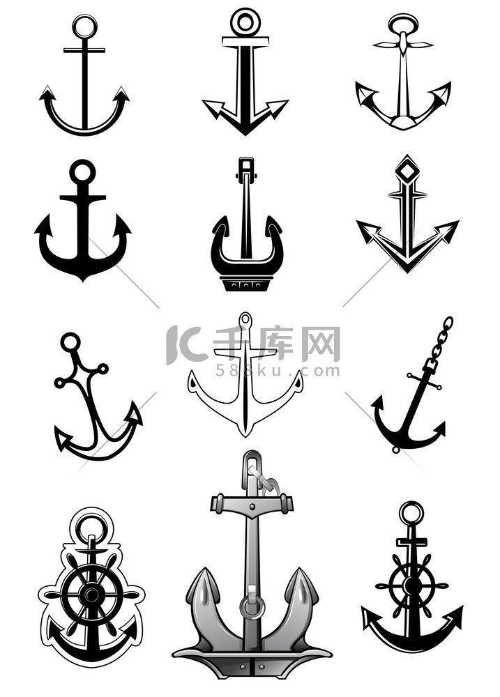 用于航海、纹身和纹章设计的现代