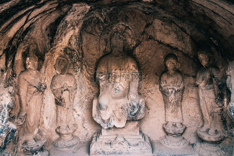 佛教造像白天佛龛龙门石窟旅游摄