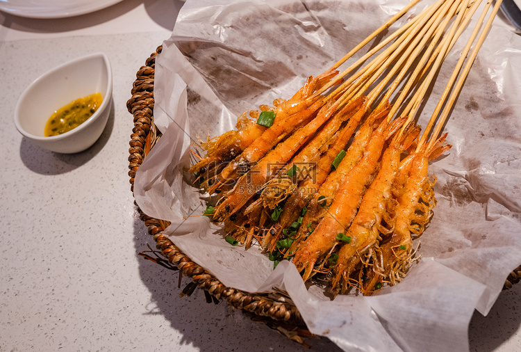 餐饮美食海鲜美味椒盐虾摄影图配