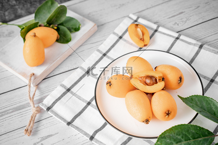 枇杷美食健康水果食品摄影图配图