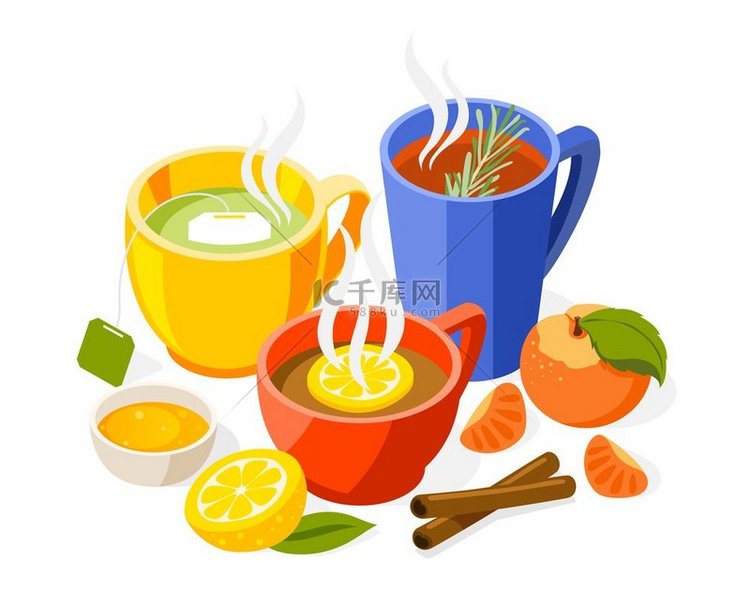 增强免疫力等距成分茶与香料柑橘