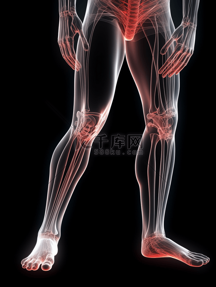 膝盖关节疼痛医学透视图