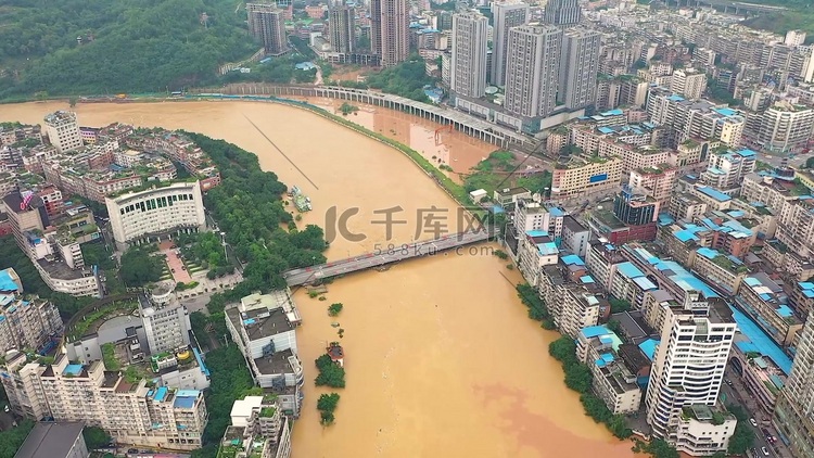 洪水洪灾洪涝洪峰过境自然灾害抗