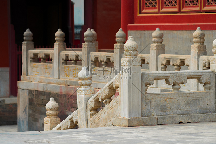 北京特色建筑白天玉石围栏栏杆户