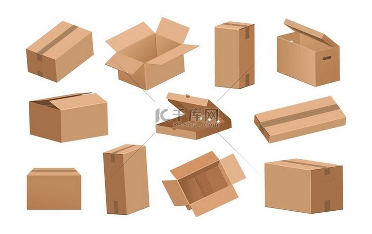 纸板箱用于运输或运输的卡通3快