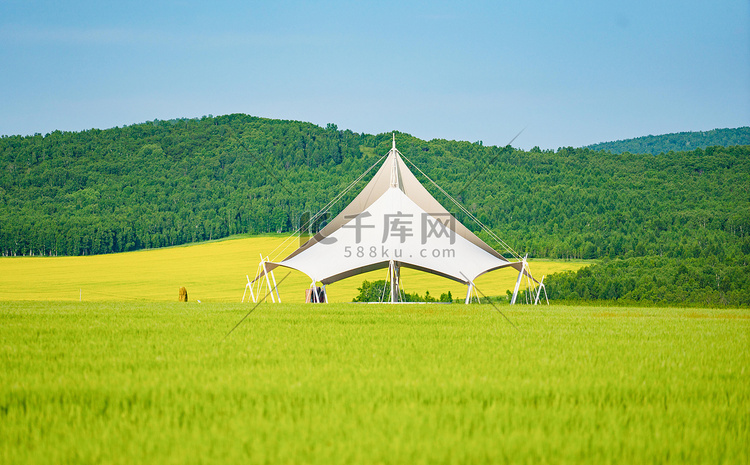 奥洛契庄园白天遮雨棚草原湿地野