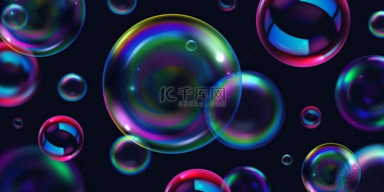 肥皂明亮的彩虹泡泡用于节日或有