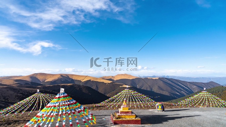西藏文化金帆蓝天白云祖国风光祖